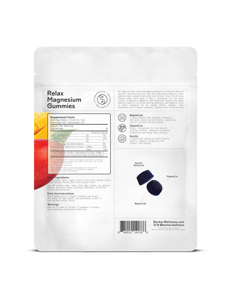 Relax Magnesium Gummies - Back