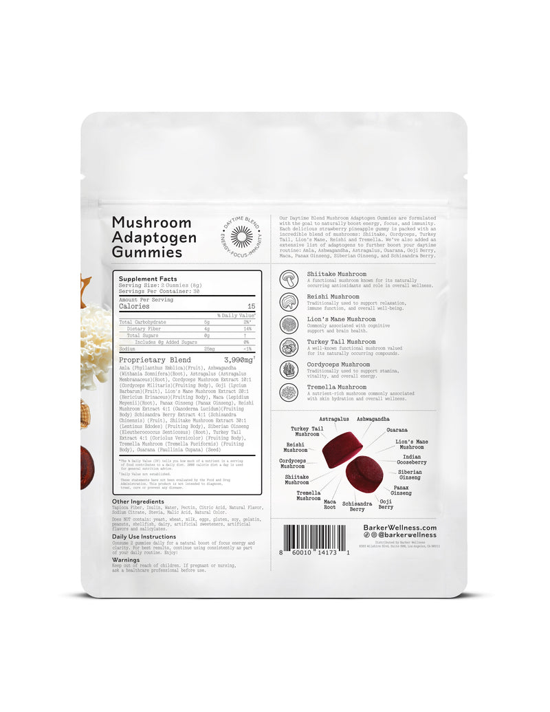 Mushroom Adaptogen Gummies - Daytime - Back