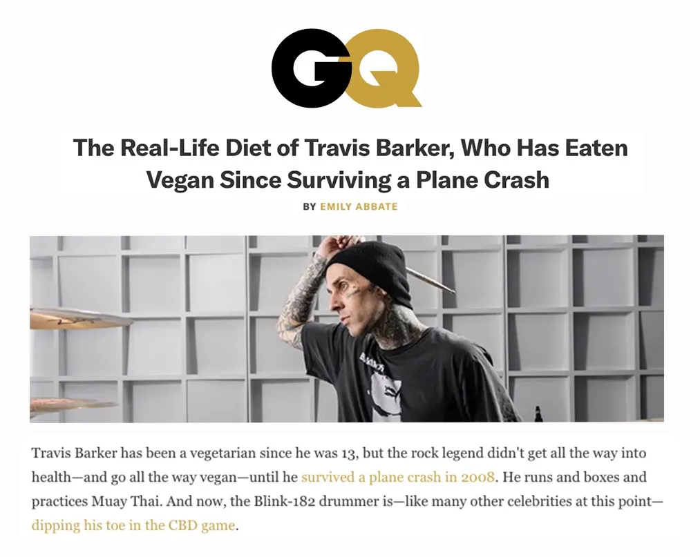 The Real-Life Diet of Travis Barker, Who Has Eaten Vegan Since Surviving a Plane Crash