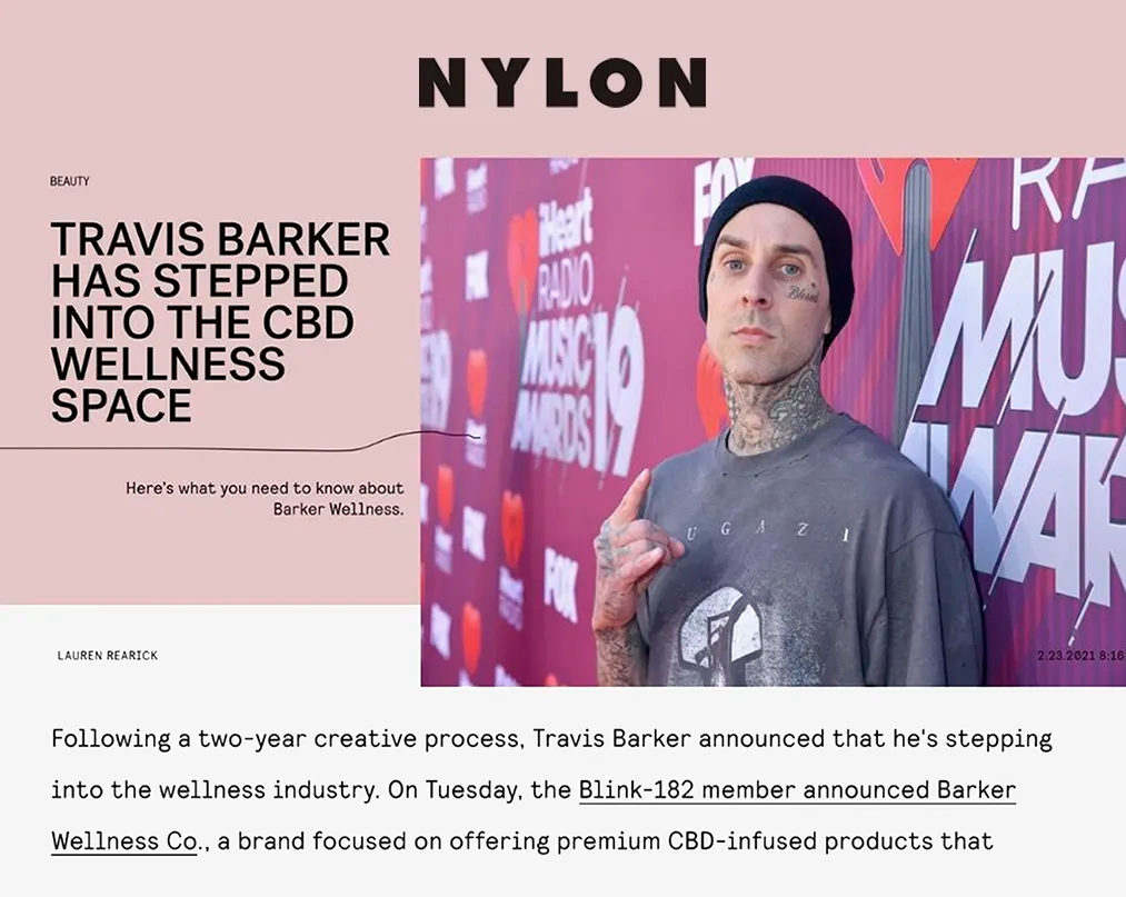 Travis Barker has stepped into CBD wellness space