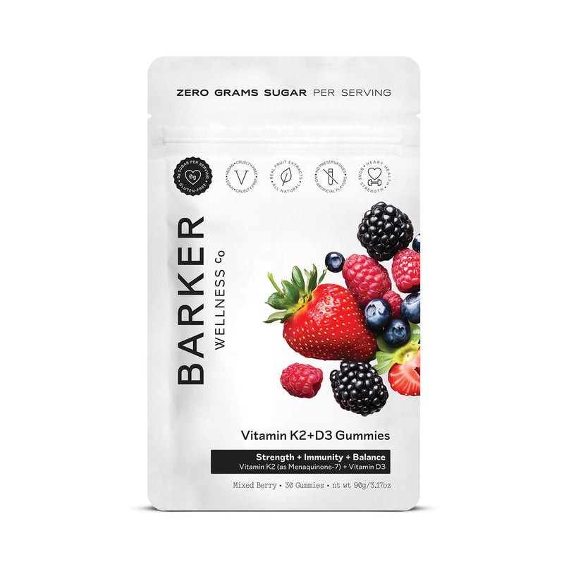 Barker Wellness Vitamin D3 + K2 Gummies bag, sugar-free